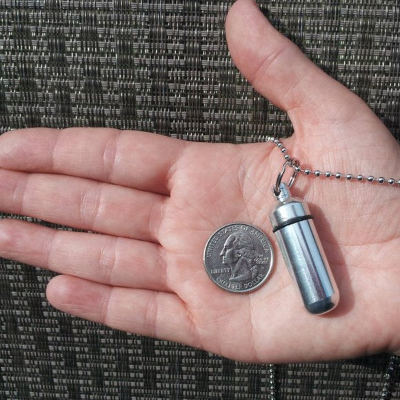 Engraved  Father/Daughter Cremation Urn Necklace - Picture 3 of 4